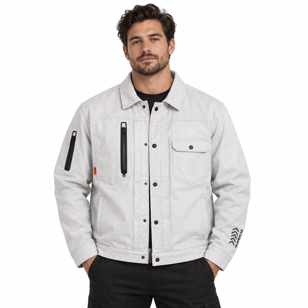 Super73 Field Research Div Utility Jacket Mens XL Light Gray Riding Streetwear